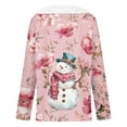 thumbnail image 4 of MHFRRA Camiseta Estampada de Manga Larga con Cuello, Blusa Festiva para Fiestas, Suave, Cómoda, Informal, para Invierno. Rosa, 4 of 4