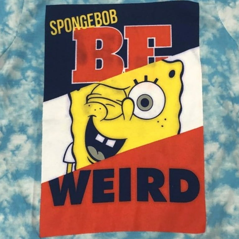 Spongebob Square Pants Boys Blue Tie Dye Be Weird T-Shirt Tee Shirt 4