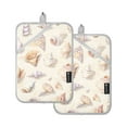 thumbnail image 7 of Yayeee Pot Holders Kitchen Heat Resistant with Pocket 7"x9.8" Cotton Oven Cooking Hot Pads, Colorful Watercolor Seashells, 7 of 7