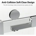 thumbnail image 3 of 56-60" W X 76" H Frameless Double Sliding Shower Door, 3/8" (10mm) Thick Sgcc Tempered Glass with 4 Water Seal Strips and Soft-Close, Stainless-Steel Handle, Adjustable Width, Chrome, 3 of 7