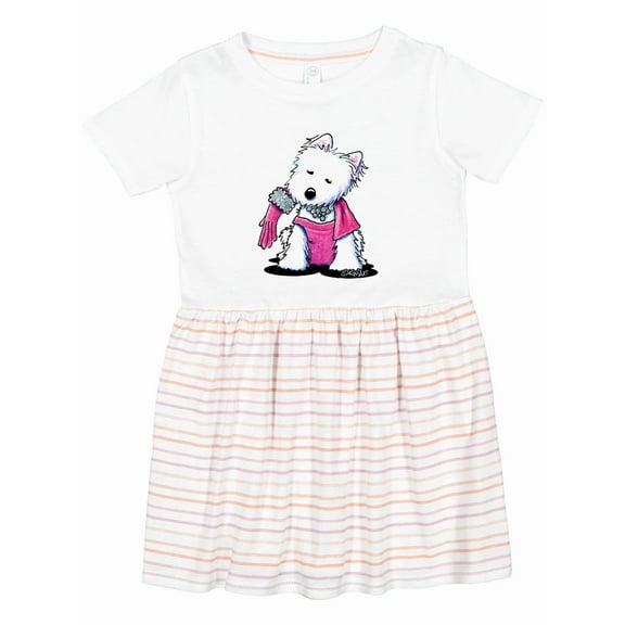 Inktastic Glamour Girl Westie Dog Girls Toddler Dress