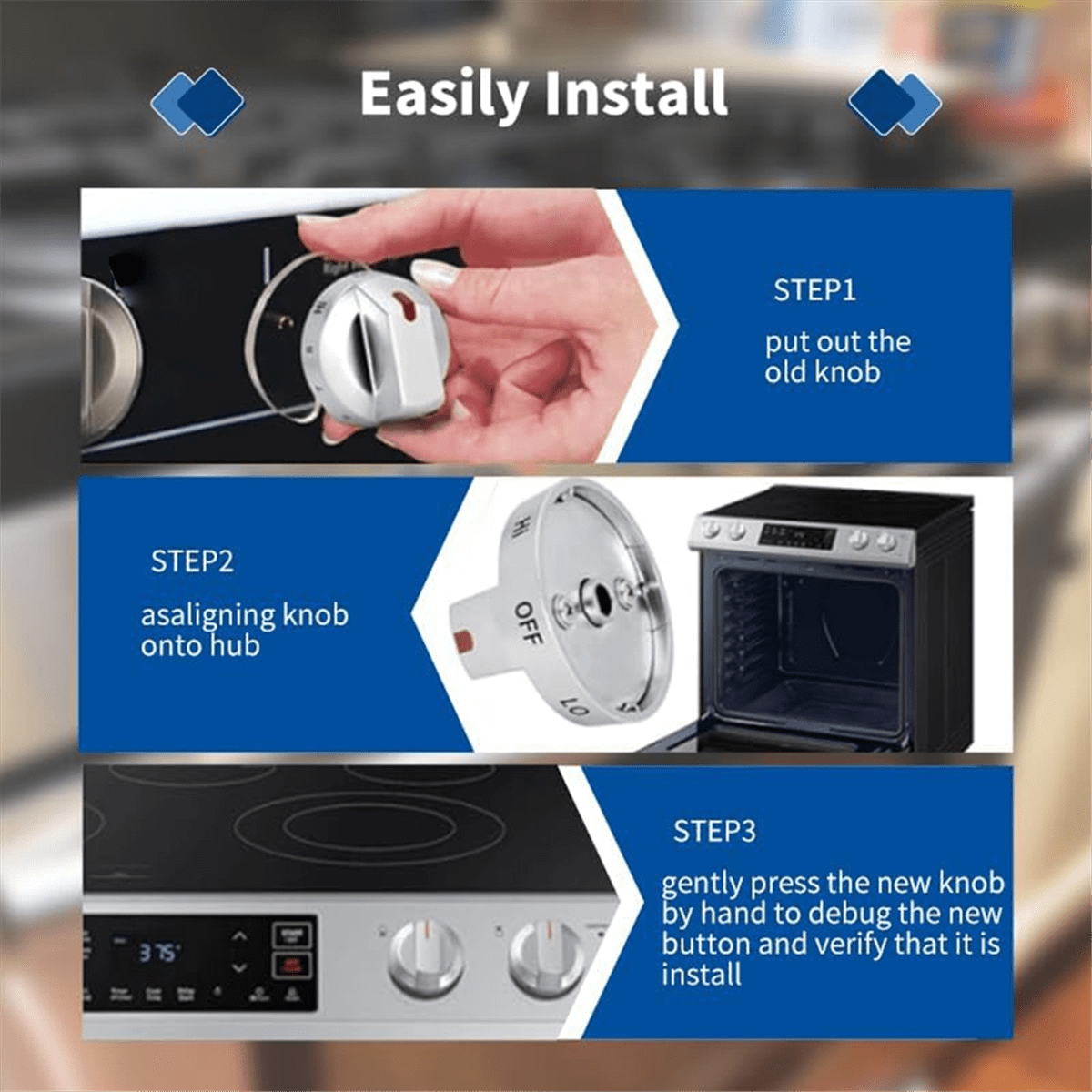 4 * knobs 4 * gas stove knob protectors-As Shown