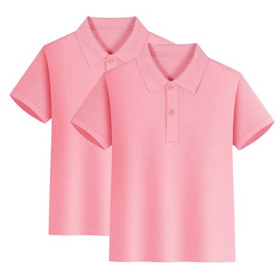 REDARER 2-Pack Boys' School Uniform Short Sleeve Polo Shirt 100% Cotton,9-10 Years