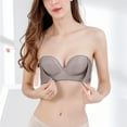 thumbnail image 5 of Sunshuilll Women's Big & Tall Solid Strapless Rimless Dress Bra, Gray, 5 of 7