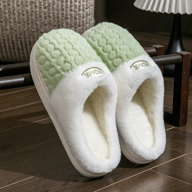 XIMIN Pantoufles pour Femmes Chaussures de Maison Confortables avec Mousse Mémoire Pantoufles Douces Chaudes Duveteuses Pantoufles Confortables Douces Sabots à Enfiler Hiver Automne Chaussures d'Intérieur