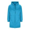 thumbnail image 3 of Hvyesh Women Zip Up Hoodies Long Sleeve Spring Tunic Hooded Sweatshirt Oversized Solid Mid Length Jacket With Pockets Fall Coats 2025, 3 of 8