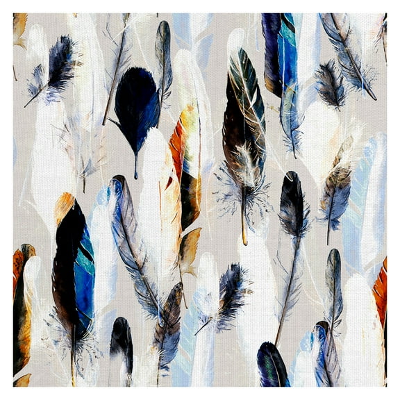 Masterpiece Art Gallery Bird Feather Pallete by Belle Maison Canvas Art Print 30" x 30"