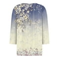thumbnail image 4 of Womens 3/4 Length Sleeve Tops Casual Henley Summer Shirts Loose Fit Three Quarter Length Sleeve Blouses, 4 of 5
