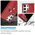 thumbnail image 2 of Designed for Samsung Galaxy S23 Ultra Wallet Case with Adjustable Wrist Strap Kickstand PU Leather Credit Card Holder Heavy Duty Shockproof Hybrid Rugged Protective Cover for Women Men 6.8",Red, 2 of 7