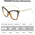 thumbnail image 6 of FEISEDY Oversized Cat Eye Glasses Frame Blue Light Blocking Eyewear for Women B2589, 6 of 14