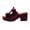Burgundy Velvet, variant on Corkys Footwear Womens Put A Bow On It Heeled Sandal - With A 3.25-Inch heel And 1-Inch platform, Chunky Heel, EVA Insole, and a Stylish Upper With Bows