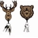 thumbnail image 1 of 2 juegos de llaveros de oso y ciervo para pared, ganchos de madera con forma de alce para colgar llaves, organizador de llaves, decoración de oso, ganchos de madera para habitación., 1 of 7