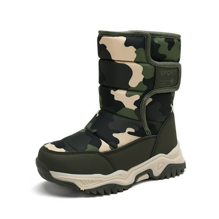 

Kids Snow Boots Boys Girls Winter Boots Warm Waterproof Outdoor Boots Grey/Blue/Green