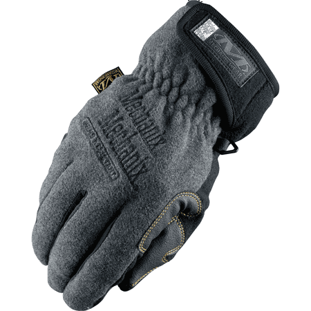Mechanix Wear Medium Gray Fleece Lined Cold Weather Gloves With Double Reinforced Thumb, Hook And Loop Wrist Closure, Wind-Resistant Barrier And Rubberized Palm