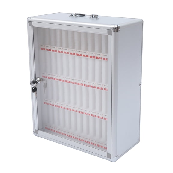 Dwellnix Phone Storage Locker with 48 Slots, Aluminum Alloy Cabinet, Secure Phone Organizer with Lock, Wall-Mount or Portable, Ideal for Conference Rooms, Schools, and Offices
