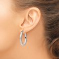 thumbnail image 5 of Auriga Fine Jewelry 10K White Gold Rectangle Tube Hoop Earrings for Women, 5 of 5