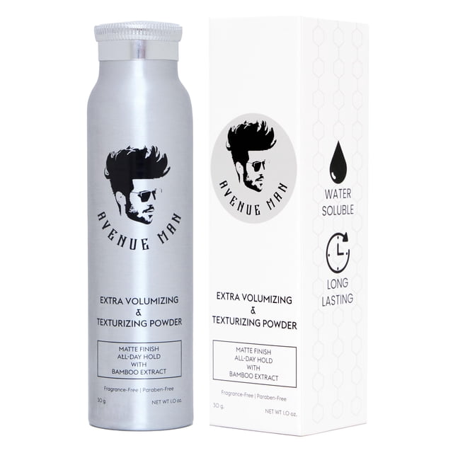 Avenue Man Polvo extra voluminizador y textura del cabello para hombres - Polvo para peinar el cabello con acabado mate para hombres - Polvo texturizante de extracto de bambú que dura todo el día - Po
