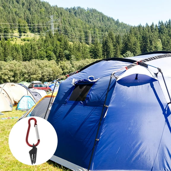 Raindrops 10Sets Heavy Duty Camping Tent Hardwares Kit with Windproof Clips 7.2x2.2cm