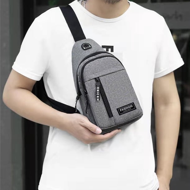 Bolsa De Pecho Riñoneras informales para hombre, riñoneras seguras, accesorios para deportes al aire libre (gris)