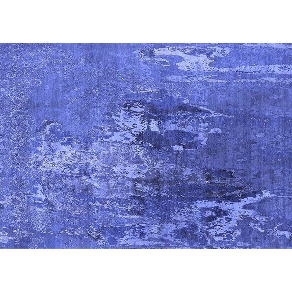 Ahgly Company Indoor Rectangle Oriental Blue Industrial Area Rugs, 7' x 9'