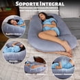 thumbnail image 3 of Almohada para el Embarazo,Almohada de Maternidad en Forma de U,Brinda Soporte para Todo el Cuerpo,Múltiples Formas de Uso,Mejor Compañero para Mujeres Embarazadas Descansen, 3 of 7