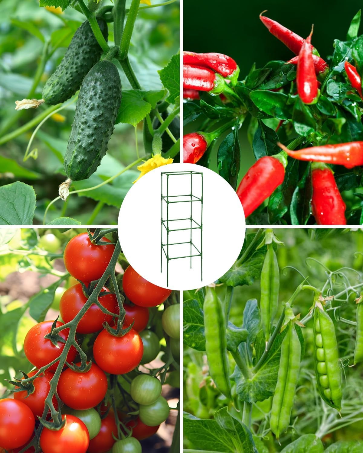 Square Tomato Cages Heavy Duty Plant Support Stake Tower for Garden Climbing Plants Tomato Cucumber Vegetables