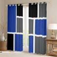 thumbnail image 2 of Feelyou Navy Grey Checkered Blackout Curtains Set of 2 (52x84 Each), Square Abstract Window Curtains, Modern Fashion Buffalo Curtains and Drapes, Blackout Curtains Room Decor, 2 of 6