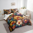 thumbnail image 3 of Castle Fairy Colorful Chicken Bedding Comforter Set 7 Pieces for Female Men,Farmhouse Animal Full Bedding Set Lightweight,Kawaii Rooster Fitted Sheet Flat Sheet,Luxury Bedroom Decor,Reversible, 3 of 8