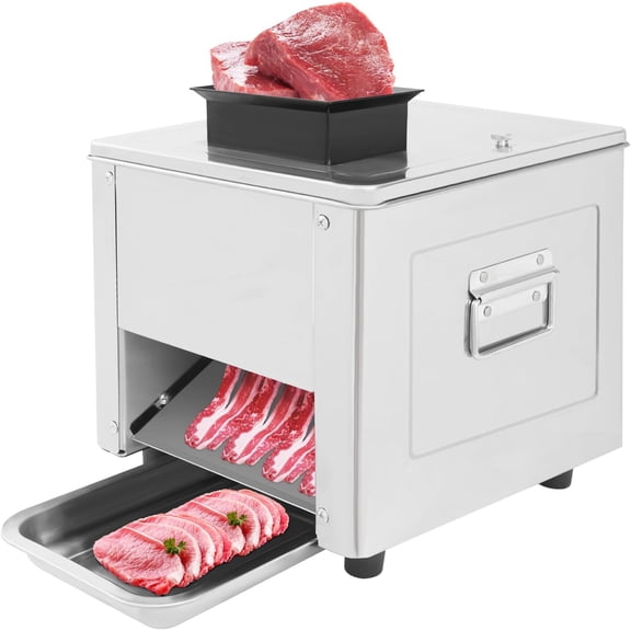 850W Meat Cutter Machine 330 Lbs/h Commercial Meat Slicer Stainless Steel Electric Food Cutting Slicer for Beef Chicken Pork Vegetables for Home Kitchen Restaurant Supermarket