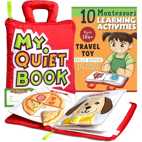 My Quiet Book: juguetes de viaje para niños pequeños de 1 a 3 actividades en avión para niños pequeños de 1 a 3 años con 10 actividades de aprendizaje Actividades en avión para niños pequeños Regalos