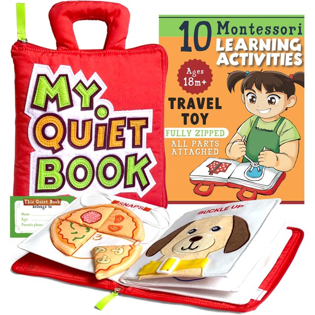 My Quiet Book: juguetes de viaje para niños pequeños de 1 a 3 actividades en avión para niños pequeños de 1 a 3 años con 10 actividades de aprendizaje Actividades en avión para niños pequeños Regalos