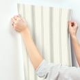 thumbnail image 5 of Chesapeake Lovage Charcoal Linen Stripe Wallpaper, 5 of 7