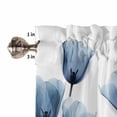 thumbnail image 5 of Blue Tulip Kitchen Curtains and Valances Set, Minimalist Modern Flower Plant Art Rod Pocket Window Valance 18 Inch Window Curtain Panels for Living Room Bedroom Laundry, 27.5x24in, 3 Pieces, 5 of 7