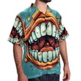 thumbnail image 2 of Tiny teeth Men's Casual Printed Button Down Short Sleeve Summer Beach Shirt, Unisex, 2 of 6