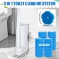 thumbnail image 2 of GPED Disposable Toilet Brush, Toilte Wand Kit, Toilet Brush and Holder with 40 Refills, Wall Mounted Toilet Brush, Toilet Bowl Cleaners for Bathroom Cleaning - Blue (Ocean Fresh Scent), 2 of 7