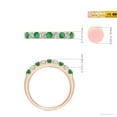 thumbnail image 4 of ANGARA Natural Shared Prong Emerald and Diamond Half Eternity Ring in 14K Rose Gold for Women (Size-2.5mm) | May Birthstone, Birthday, Anniversary, Jewelry Gift for Women | Natural Emerald Ring, 4 of 9