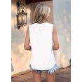 thumbnail image 3 of Chiffon Shirt Sleeveless V-Neck Pleated Ruffle Loose Women'S Top White L, 3 of 5