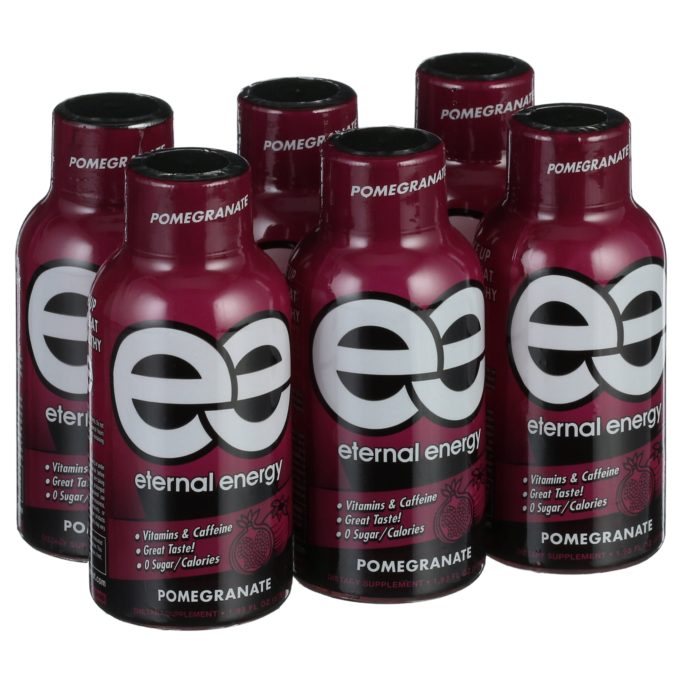 Eternal Energy Premium Energy Shot, Pomegranate, 1.93 fl oz, 6 Count