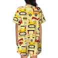 thumbnail image 3 of Bingfone Funny Construction Vehicles Print Pajamas Sets for Women Soft Short-Sleeved Pjs with Lounge Shorts Two Piece Sleepwear, 3 of 8