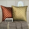 thumbnail image 4 of Euro Pillow Sham, Decorative Red Euro Pillowcases 26x26 inch (65x65 cm), Silk European Pillow Covers, Striped, Pintucks, Textured, Modern Euro Pillow Shams - Unfolding Red Copper, 4 of 10