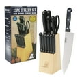 thumbnail image 1 of MasterChef 13-Piece Kitchen Knife Set w Wooden Storage Block Stainless Steel, 1 of 1