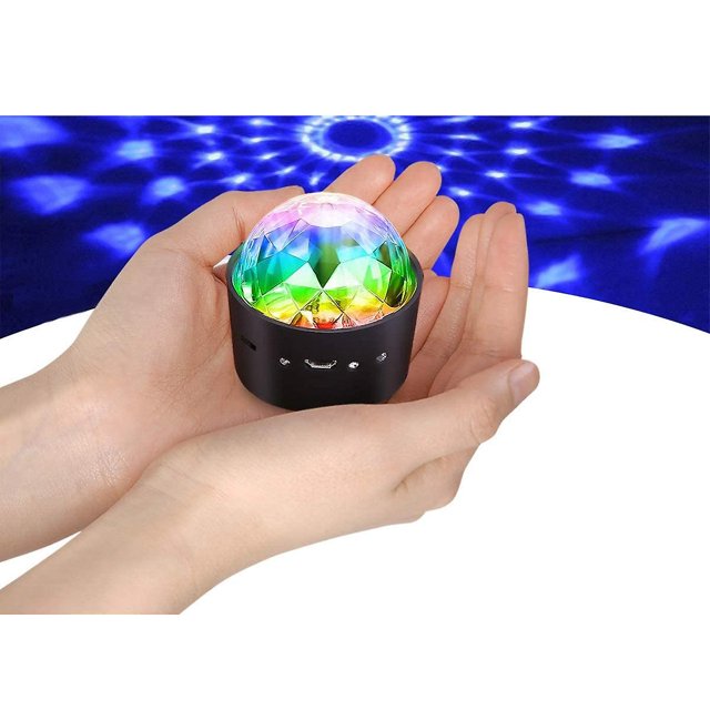 Mini Luz De Bola De Discoteca, Control De Voz Luces De Fiesta Disco Luz De Efecto De Iluminación De Escenario Bola Estroboscópica De Dj Con Espejos Y Efecto De Brillo Para Fiestas Niños