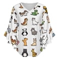 thumbnail image 5 of Cute Animals Women's V-Neck Blouse With 3/4 Ruffled Bell Sleeves Casual Top Ladies Blouses, 5 of 7