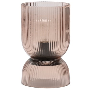 Home Decor Collection Translucent Amber Glass LED Tabletop Accent Light with Timer