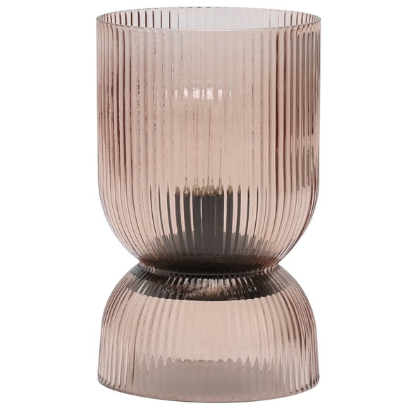 Home Decor Collection Translucent Amber Glass LED Tabletop Accent Light with Timer