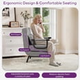 thumbnail image 3 of LAZZO 5-in-1 Convertible Sleep Chair Bed, Comfy Folding Sleeper Chair for Adults with Adjustable Backrest, Side Pockets & Pillow, Gray, 3 of 9