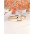 thumbnail image 4 of HeartsAndYou Bezel Set Minimalist Engagement Ring for Women 0.4ct Baguette Moissanite 18k Yellow Gold Over Silver, 4 of 9