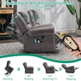 thumbnail image 3 of VIVIJASON Electric Power Lift Recliner Chair for Elderly, Heated Vibration Recliners Chair Massage Lounge Single Sofa Living Room Chair with 2 Remote Controls, Side Packets & USB Port, Smokey Grey, 3 of 8