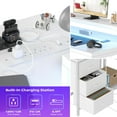 thumbnail image 6 of 43" L-Shaped Computer Desk with 4 Power Outlets and 7-Color Led Lights, 3-Drawer Gaming Desk, 6 of 7