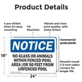 thumbnail image 2 of (2 Pack) No Glass Or Animals Within Fenced Pool Area OSHA Notice Sign 24 Inch X 18 Inch Plastic Sign, Weather Resistant, UV Protected for Workplace, Business, and Construction Site,, 2 of 8